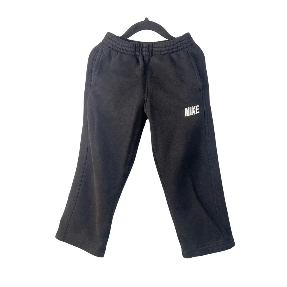 Nike Kids Black Pull On Straight Leg Loungewear Pants 4 Elastic Waist Comfort
